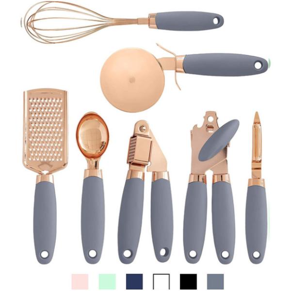 Copper Coated 7 PC Stainless Steel Kitchen Gadget Set Utensils