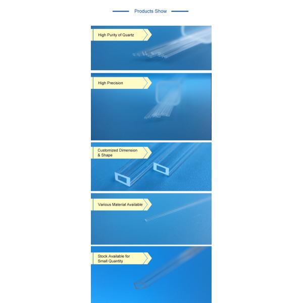 Rectangle Fused Quartz Capillary Tube High 2mm High Thermal Stability