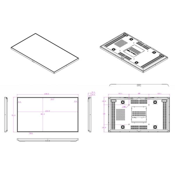 55" Inch high bright digital LED LCD signage AD video display with HDM1 input and WIFI Android OS 1000nit upto 3000nit