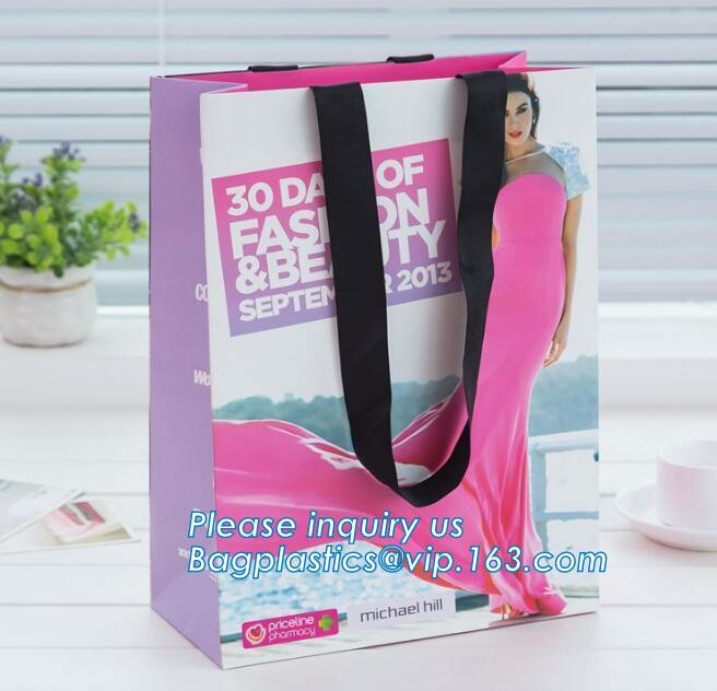 Custom paper bag with handle coated white paper bag printing pattern flower carrier bag,Flower carrier paper bags with d