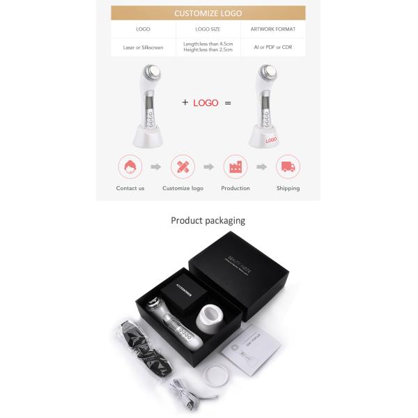 Vibrating Red Green Blue 3Mhz Ultrasonic Ion Face Lift Massager Portable