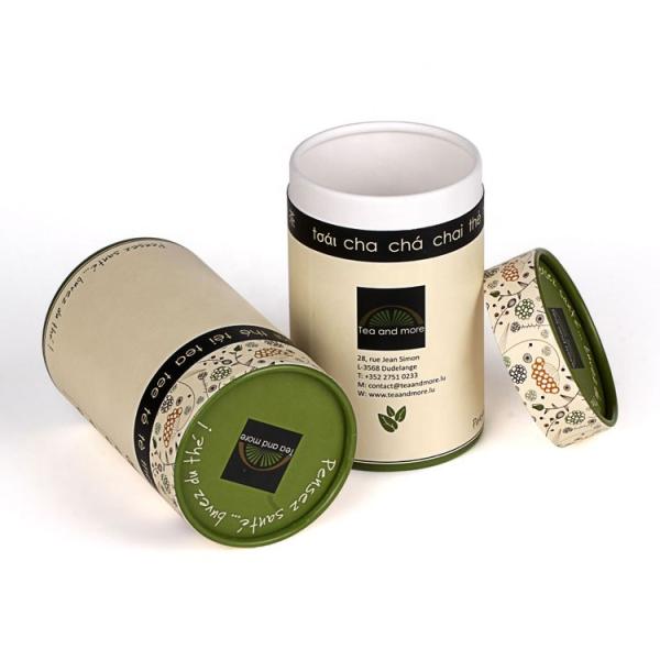 Quality Full Color Printed Large Green Paper Tube Container Cylinder Cardboard Packaging for sale