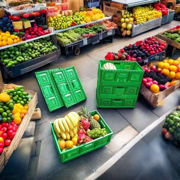 Quality Storage Crate PP Stackable Collapsible Crate Plastic Vegetable Basket Large for sale