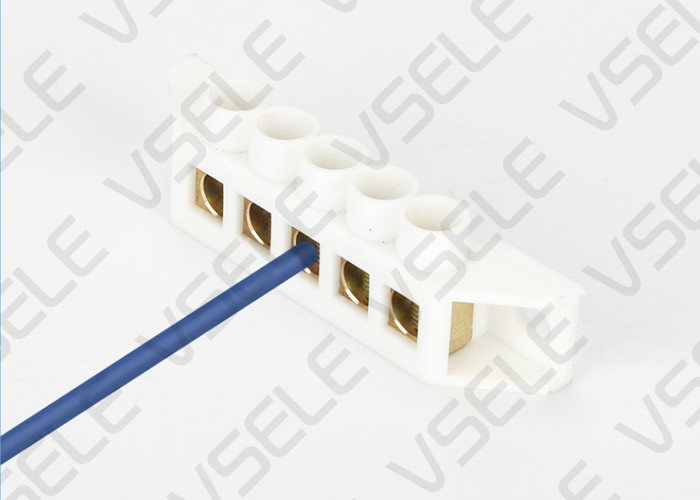 Side Mounted Busbar Terminal Block White Bridge Design Zero Line Copper Grounding