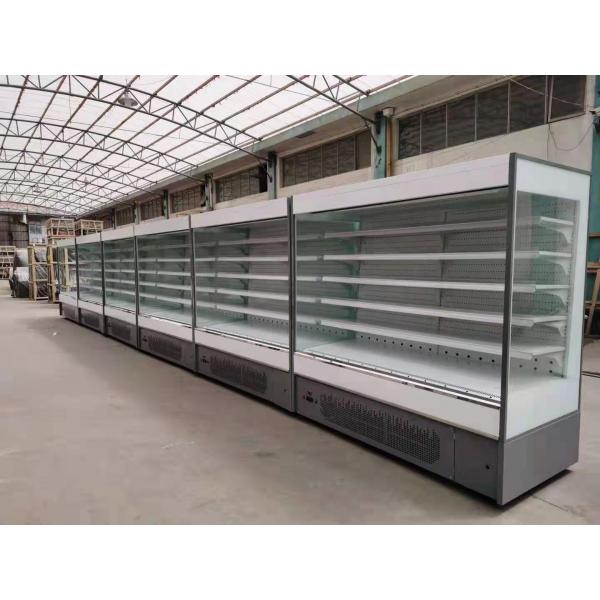 R404a Multi Deck Open Chiller Fridge Painted Steel CFC Free With Compressor