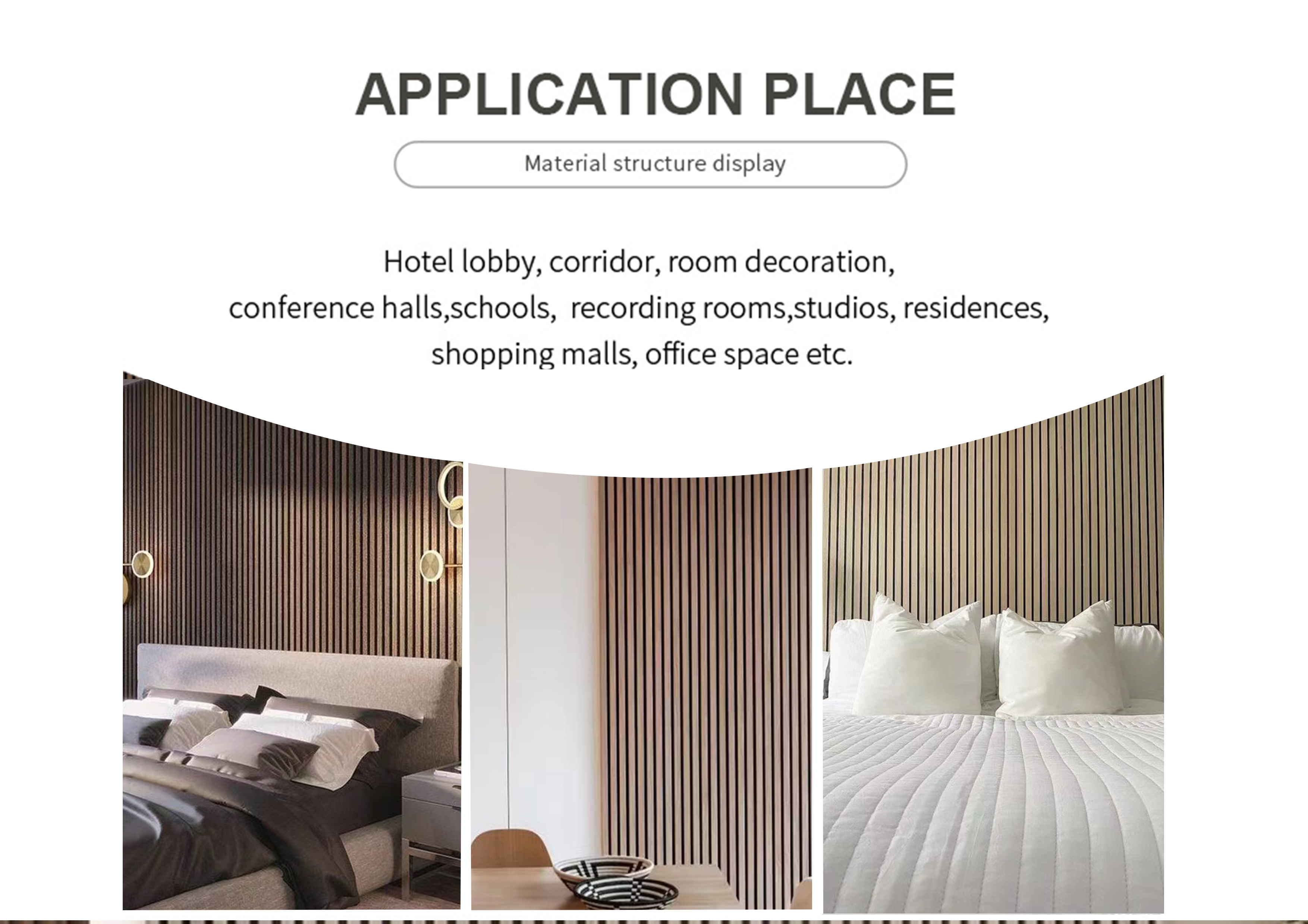 Polyester Fiber Acoustic Panel Wooden Slat Wall Panels for Theater Fr MDF Face Material