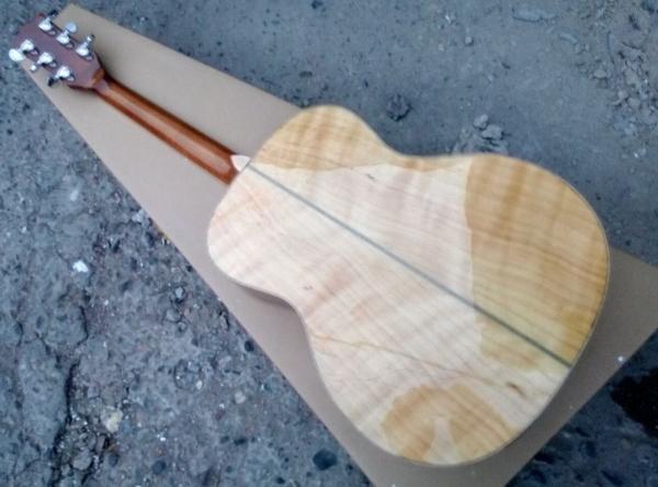 AAAA all Solid ash wood OM side hole body guitar 14 frets imported wood custom solid acoustic electric guitar
