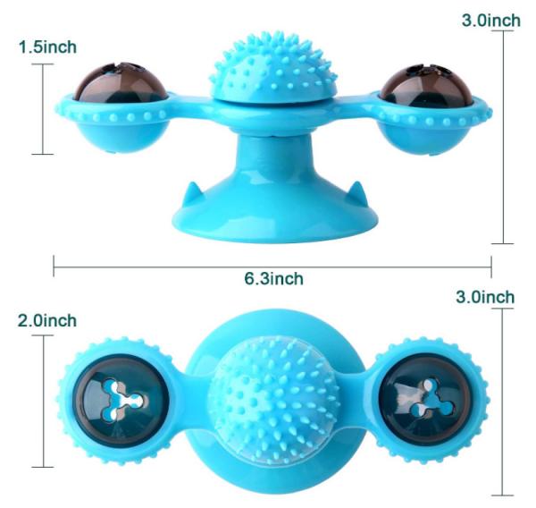 Interactive Rotating Windmill Cat Toy With Suction Cup Windmill Kitten Toys Cat Toothbrush Toy