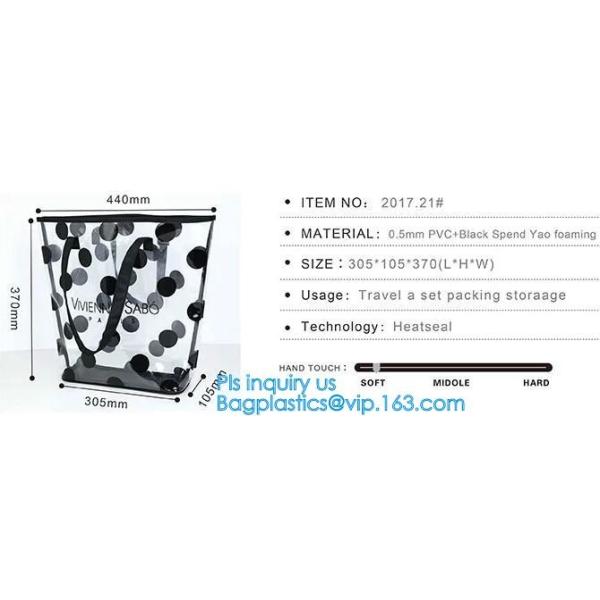 stationery packaging clear pvc handle bag, bag handle pvc beach bag for beach leisure, Handle PVC Bag With Button