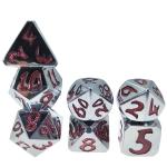 Multipurpose Tiny Metal Dice Red Dice Polyhedral Set For Dungeons And Dragons
