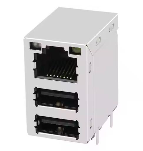 Quality RJ45 Connector With USB JFM38U1M-B313-4F 100/1000 Base-T Tab Up for sale