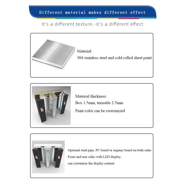 Full Height Access Control High Security Turnstile Bidirectional Automatic