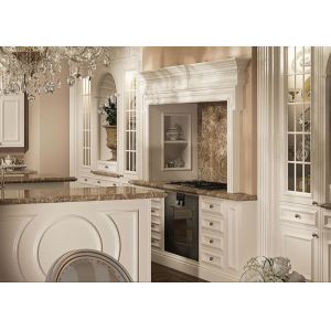 1000mm Carved White Solid Modern Aluminium Kitchen Cabinet With Island