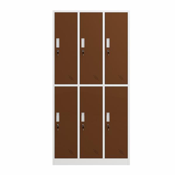 Quality Gym School Use Steel Storage 6 Doors Wardrobe Locker With Lock for sale