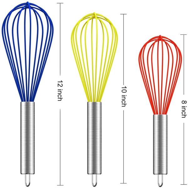 Antiscratch Whisk Kitchen Utensil , Stainless Steel Beater Ergonomic Design