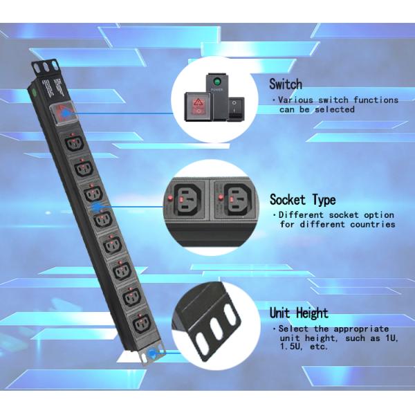 10A 19 Inch PDU Power Distribution Unit For Network Cabinet