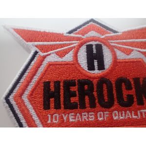 Semicircle Shape Custom Embroidered Patches Laser Cut Basis Finishing
