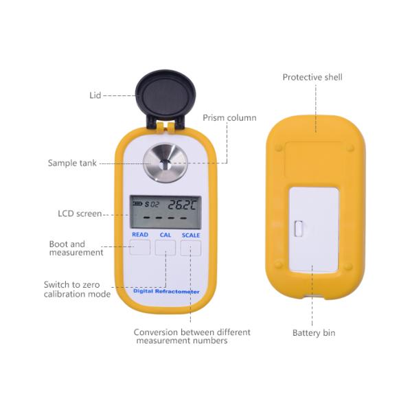 Digital Specific Gravity Refractometer Temperature Correction For Juice / Milk