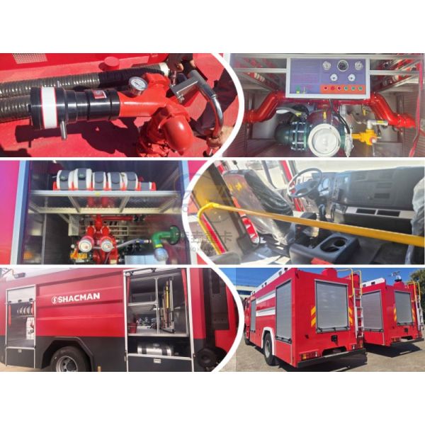 SHACMAN 4x2 Multi-Functional Fire Fighting Vehicle New Adjustable Dry Powder Foam Water Tower Engine Room Fire Engine Trucks
