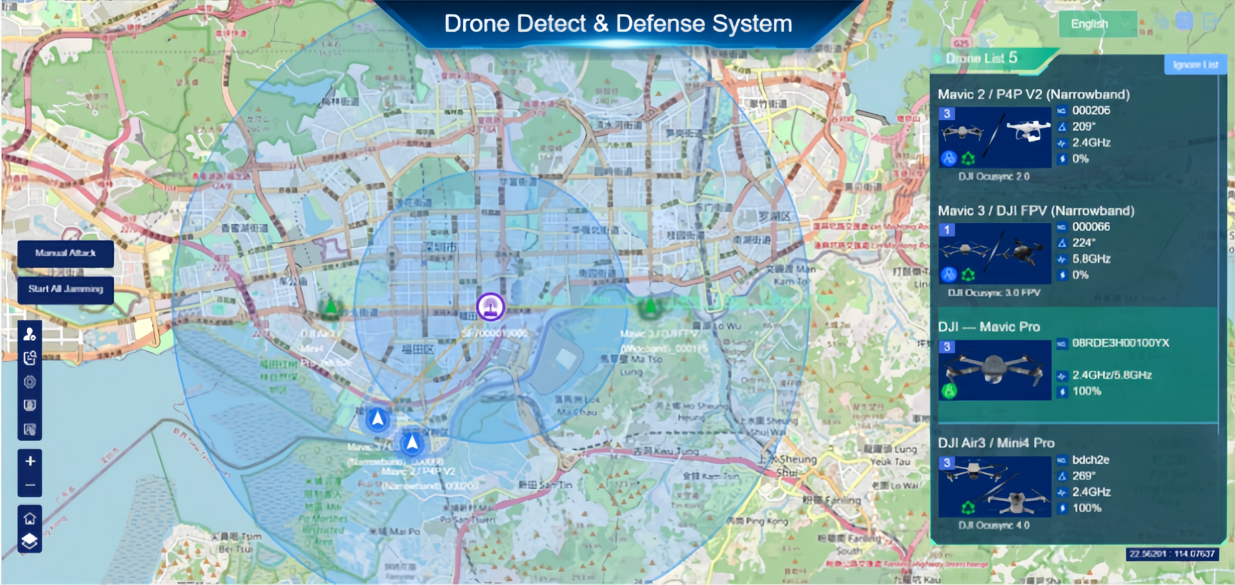 Custom Drone Detector UAV Detection Equipment With Real Time Alerts And Blacklist