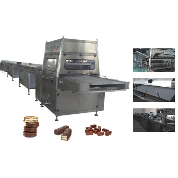 High Efficiency Chocolate Enrobing Machine Wafer Biscuit Cake Coating