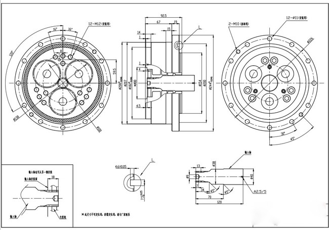 Hollow Shaft Cycloidal Gearbox Space Saving RV Gearbox 50 R/Min Output Speed Max