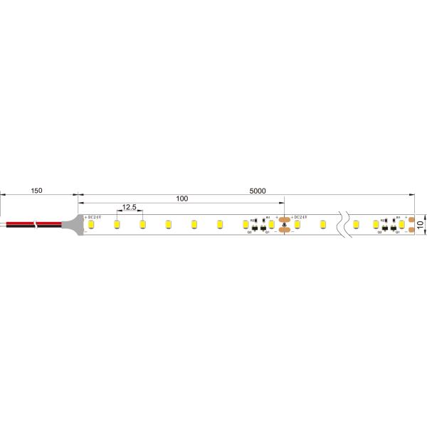 160lm/W High Efficiency Flexible Strips Constant Current DC24V 2835smd Led Striplights for linear lighting design