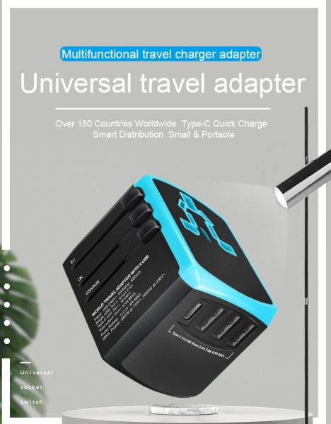 Quality Electronic gadgets fast charger Type C adapter usb travel adaptor EU AUS UK US plugs outlet for sale