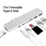 USB C Hub 7 in 1 Adapter Dual Type C Docking Station to 40Gbps Thunderbolt 3