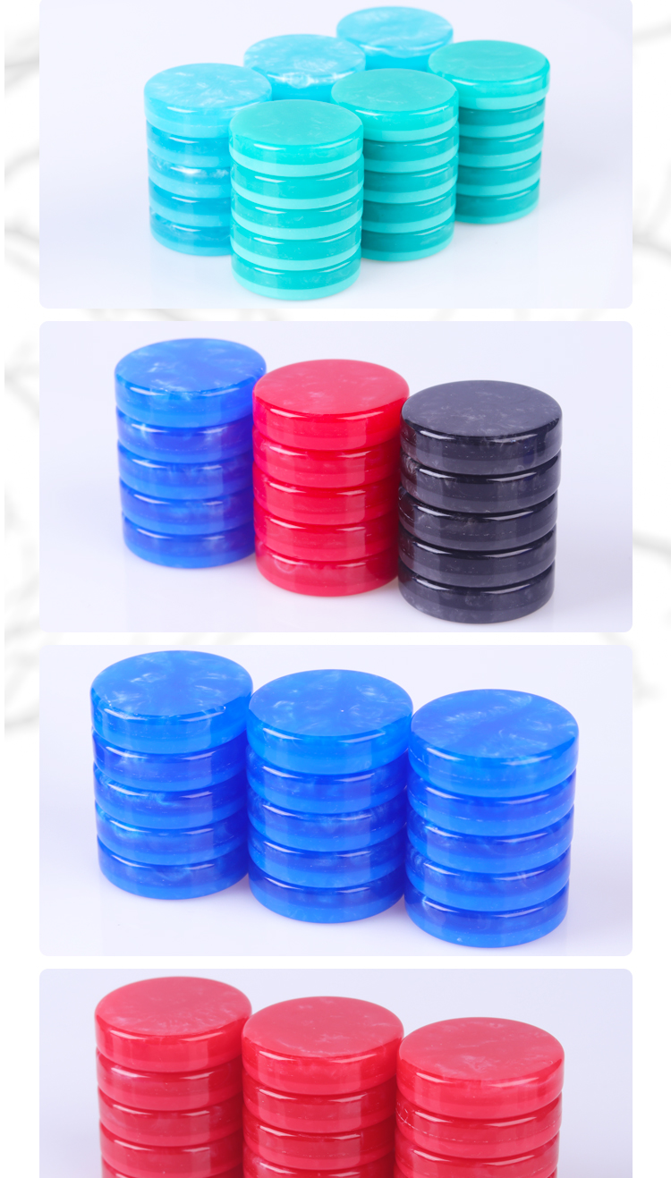 Resin Custom Backgammon Set 30 Pieces Marble Backgammon Chips