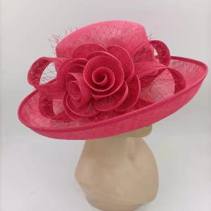 China 30 cm Sinamay Feather Fascinator Embellished with Chicken Feather wholesale