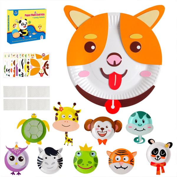 Quality Artibetter Paper Plate Craft Kit Animal 10Pcs DIY Preschool Learning Toys for sale