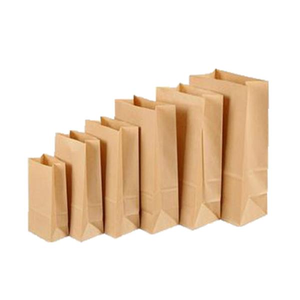Eco Friendly Brown Kraft Paper Bag 60g-120g/M2 Block Shape Bottom Strong Load Bearing