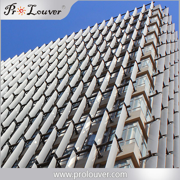 Exterior Aerofoil Aluminum Airfoil Louvers Sun Control Horizontal For Building facades