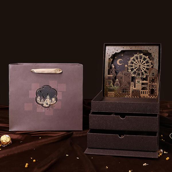 Recyclable Biodegradable Wholesale Custom Logo big present box personalised layered gift box