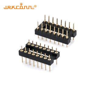 China Round Pin Machine IC Socket And Adapter 16P Straight Gold Plating Right Angle Pin Header wholesale
