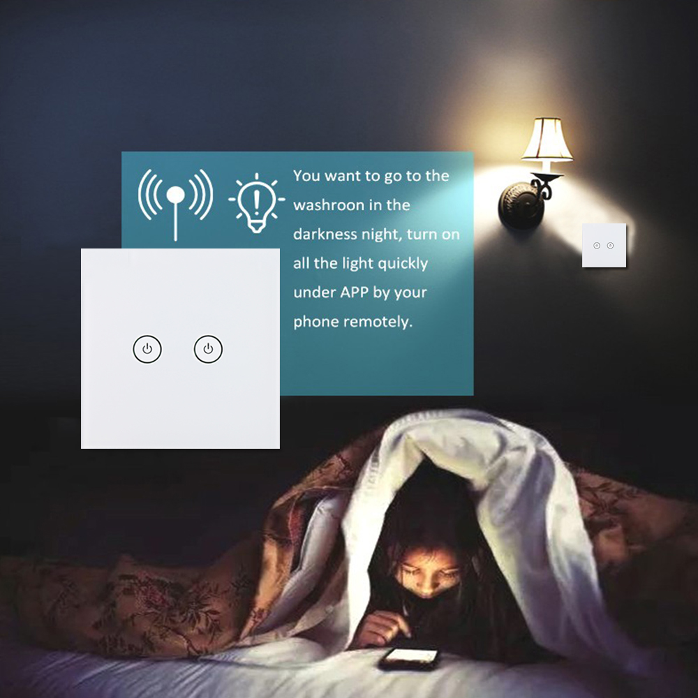 2 gang standard TUYA esp8266 smart wifi wall socket UK