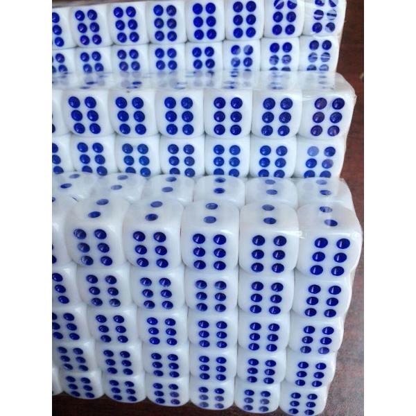 Casino D6 White Acrylic 6 Sided Dice Polyhedral Custom Engraved Dice