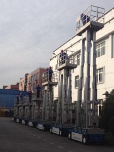China 6m Aluminum Self Propelled Vertical Mast Lift Hydraulic Ladder For With 480KG Capacity wholesale