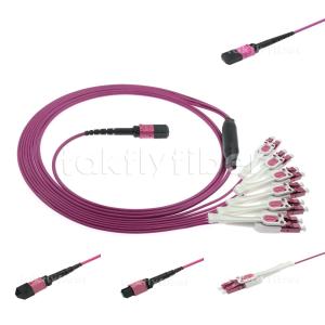 China Fiber Optic MTP MPO Patch Cord Cable 8 12 24 Core OM3 OM4 on sale