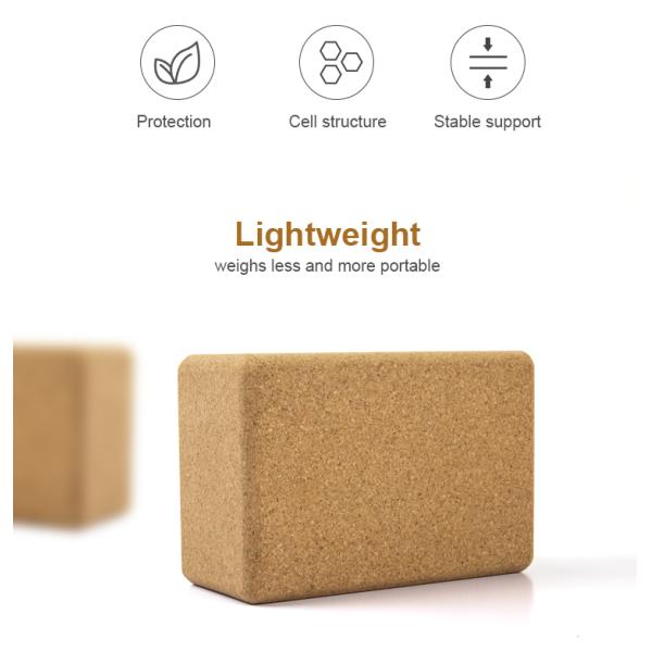 750g 3x6x9 Inch Cork Yoga Brick Non Toxic Cork Block Fitness Workout Tools