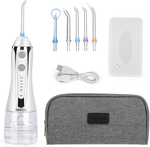 Quality IPX7 Rechargeable 300ml Cordless Portable Electric Water Flosser Teeth Cleaning Dental Irrigator Oral Water Flosser H2ofloss for sale
