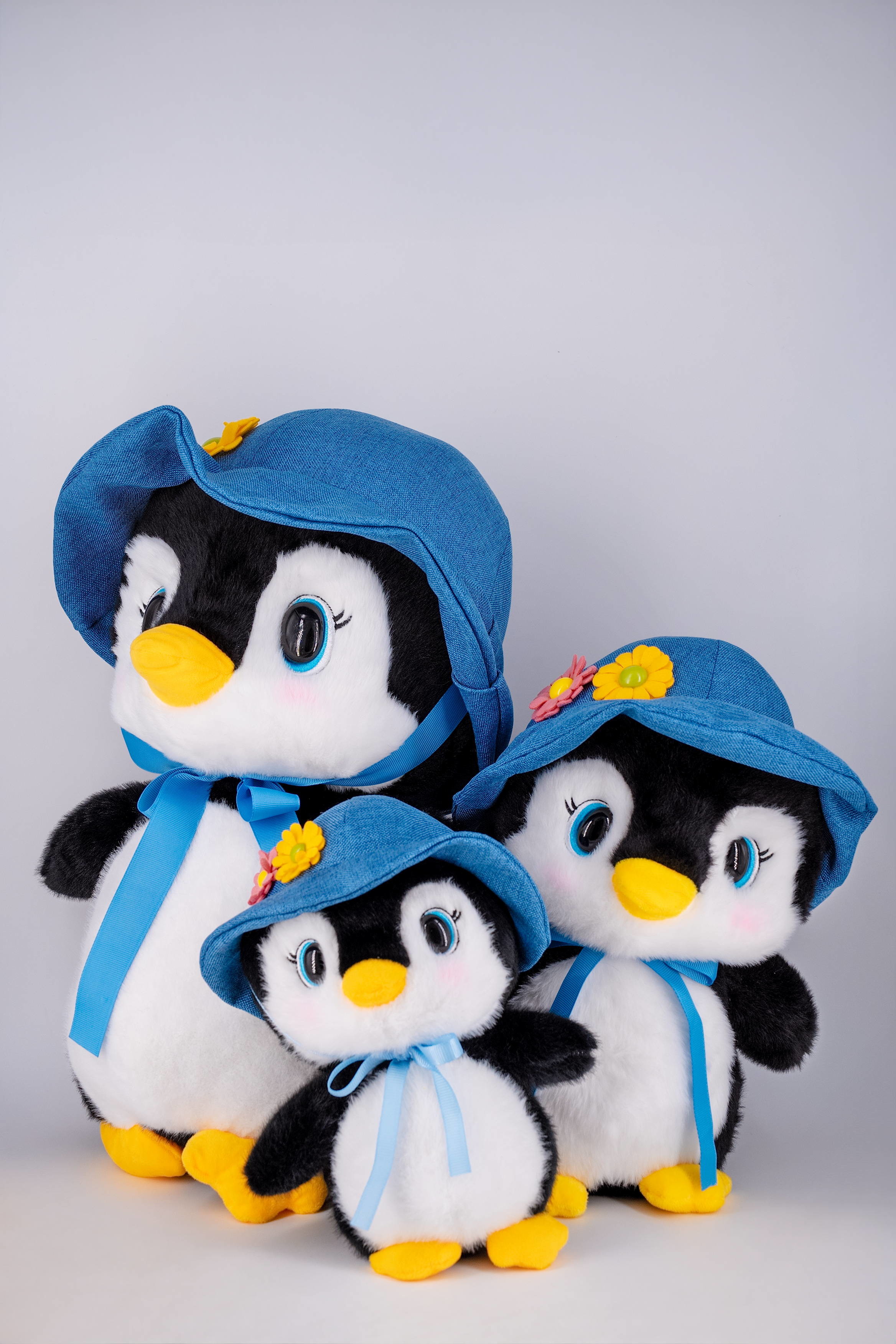 Customizable Cute Penguin Soft Toy Stuffed Animal With Hat Wearing And Backpack