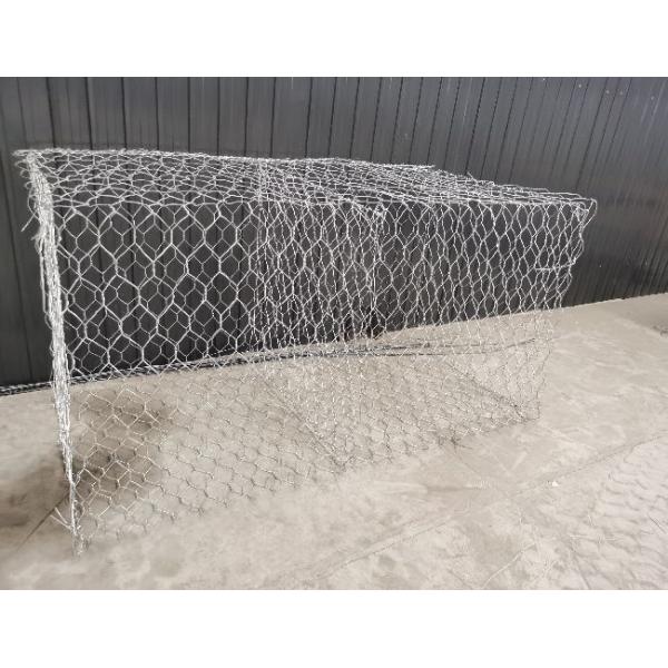 Hexagonal 80x100mm Metal Gabion Baskets Double Twisted Woven Galfan Coated 2x1x1m