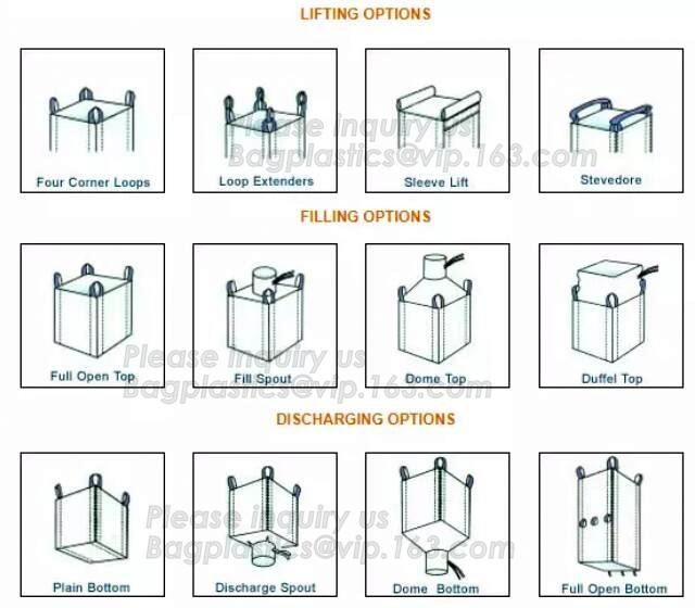 customizable PP u-panel baffle big bag /coated white woven PP jumbo bag/ventilated 4 panel baffle bag/all colors availab