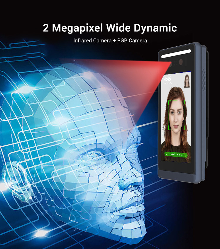Biometric Attendance System Face Recognition Devices 1.2GHz With RV1109 CPU