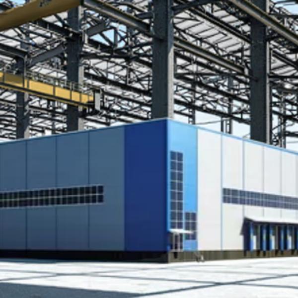 Portal Frame Q345B Q235B Steel Construction Factory Anti Fire With Rolled Up Door