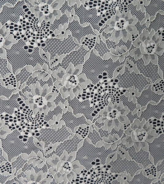 Quality Elastic Lace Fabric of Spandex & Nylon with Clover Flower Pattern for sale