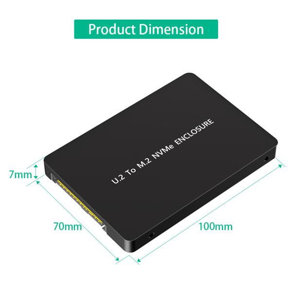 M.2 NVMe to U.2 SSD Adapter 100x70mm Black PCBA
