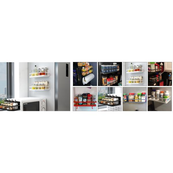 Customized Sizes Magnetic Adsorption Spice Shelf for Kitchen Bathroom Washing Machine